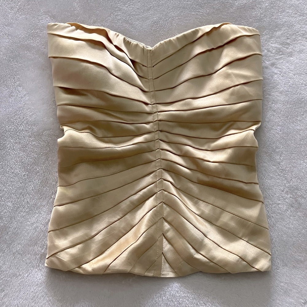 Bebe satin pleated corset style top